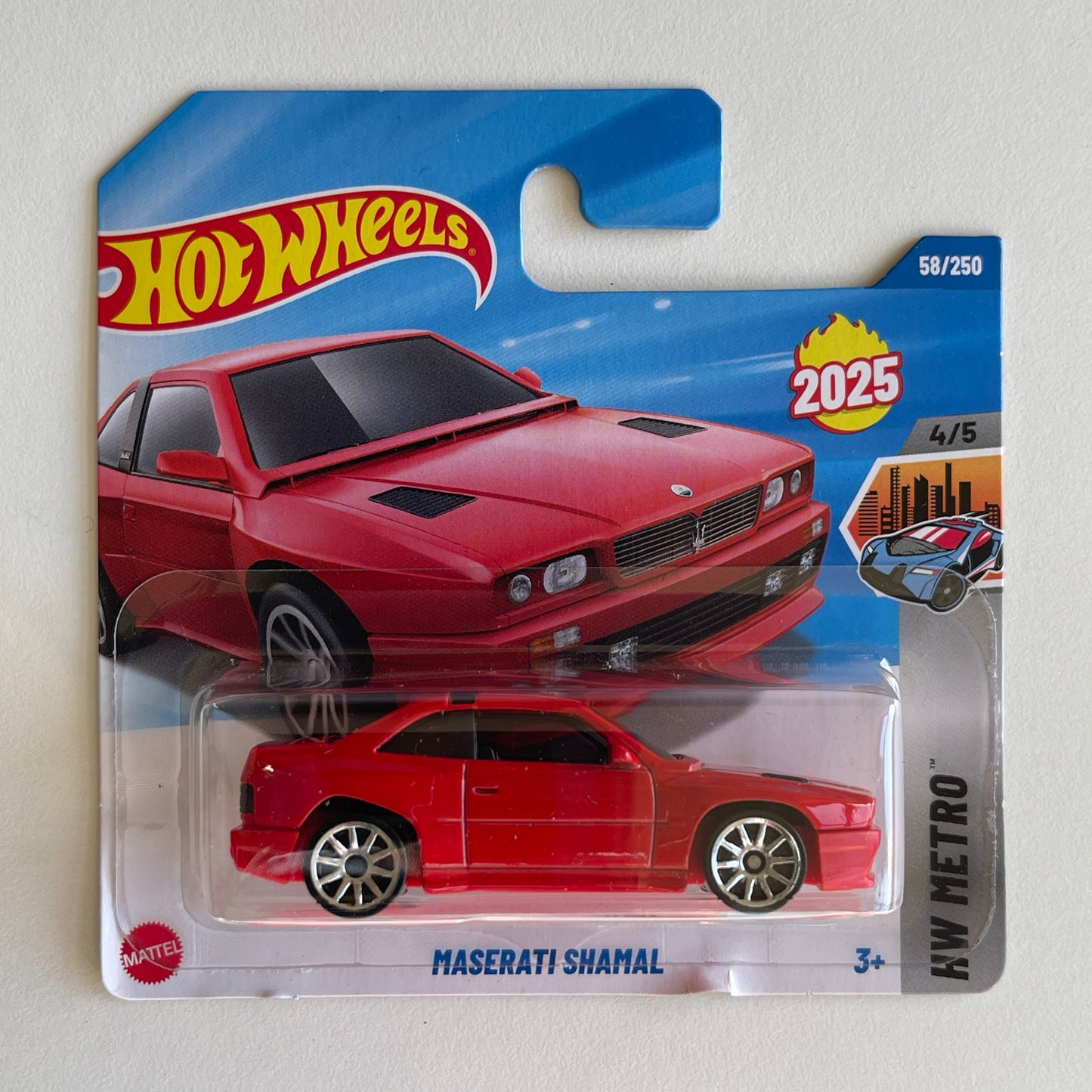 Hot Wheels Maserati Shamal (Red) Short Card (Damaged) HW Metro 58/250