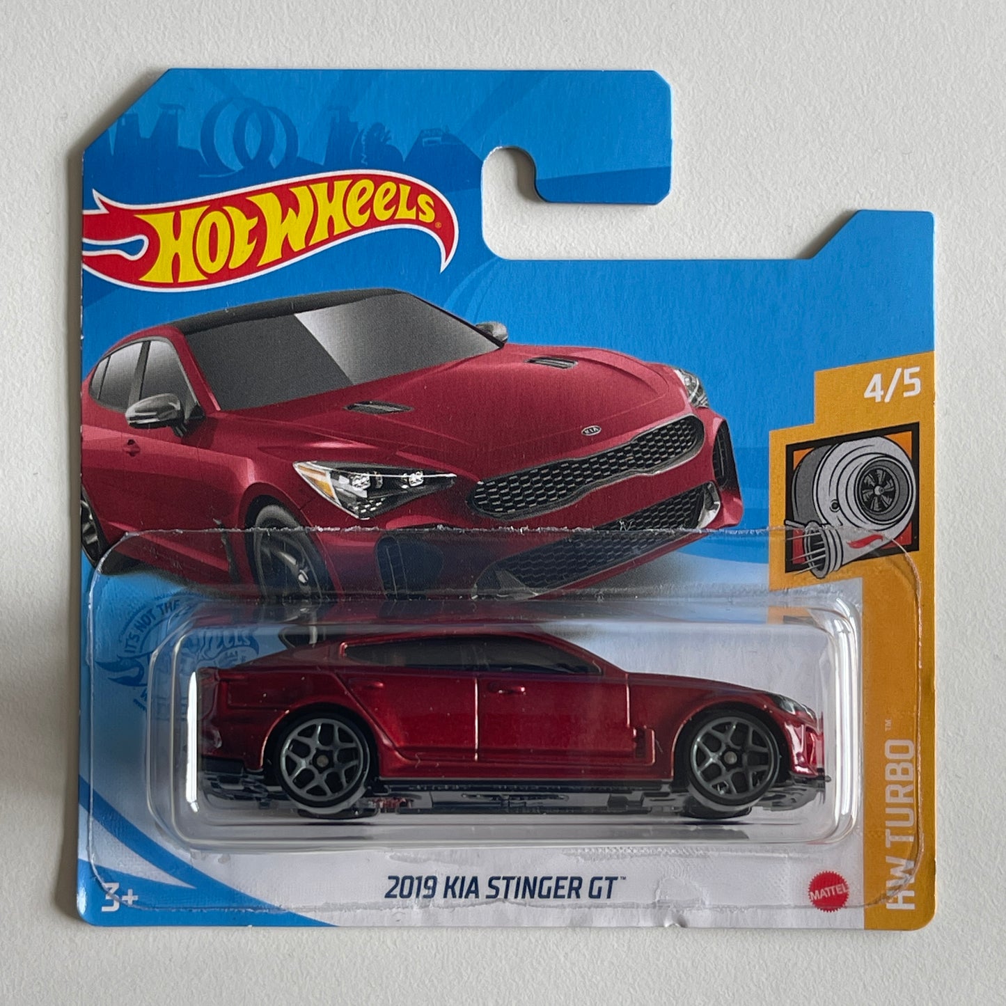 Hot Wheels 2019 Kia Stinger GT (Red) Short Card (Damaged) HW Turbo 118/250