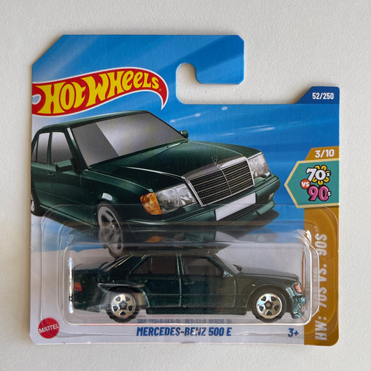 Hot Wheels Mercedes-Benz 500 E (Dark Green) Short Card (Damaged) HW: '70s vs. '90s 52/250