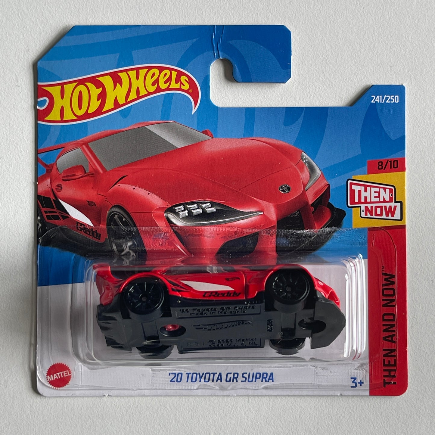 Hot Wheels '20 Toyota GR Supra (Red) Short Card (Damaged) Then And Now 241/250