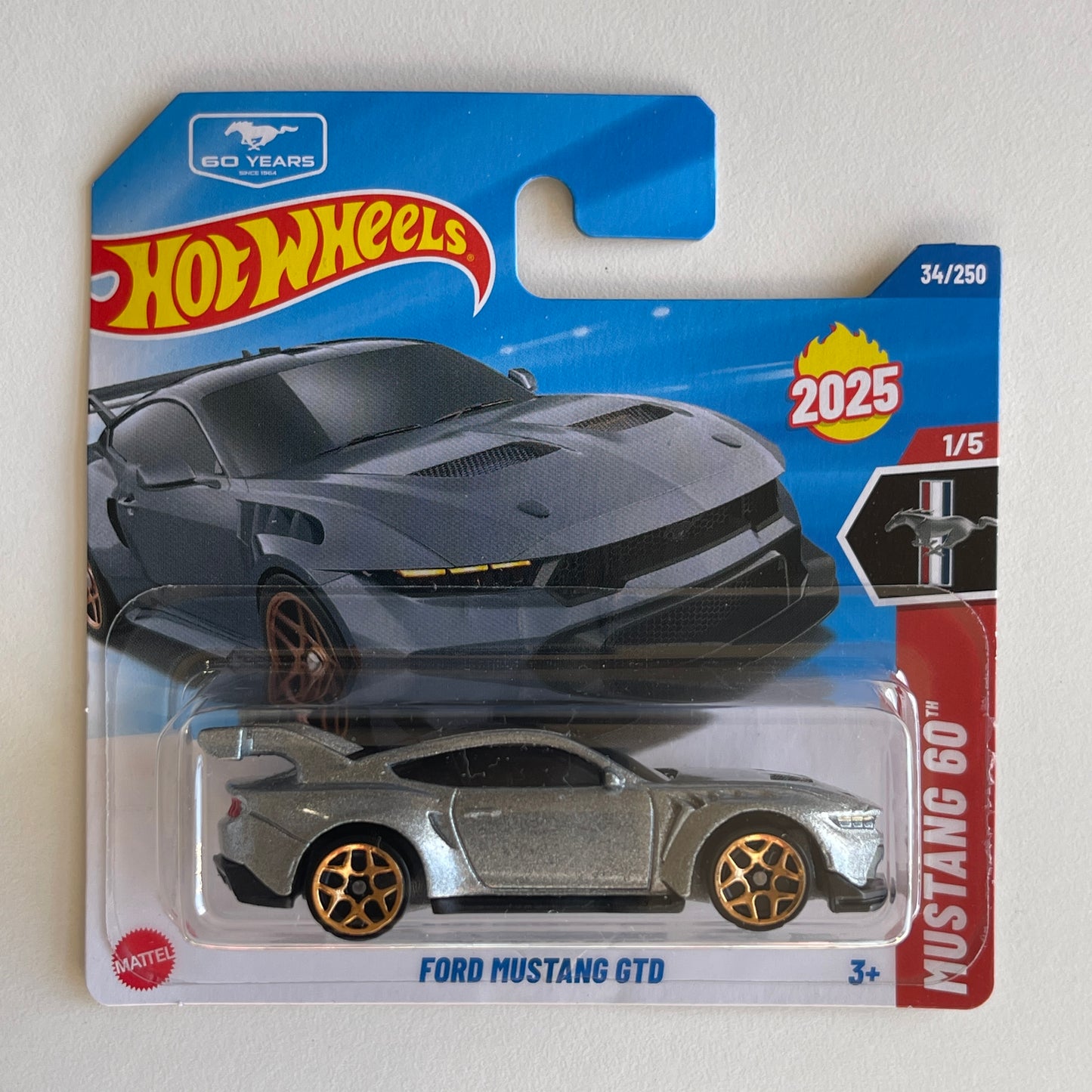 Hot Wheels Ford Mustang GTD (Silver) Short Card Mustang 60 34/250