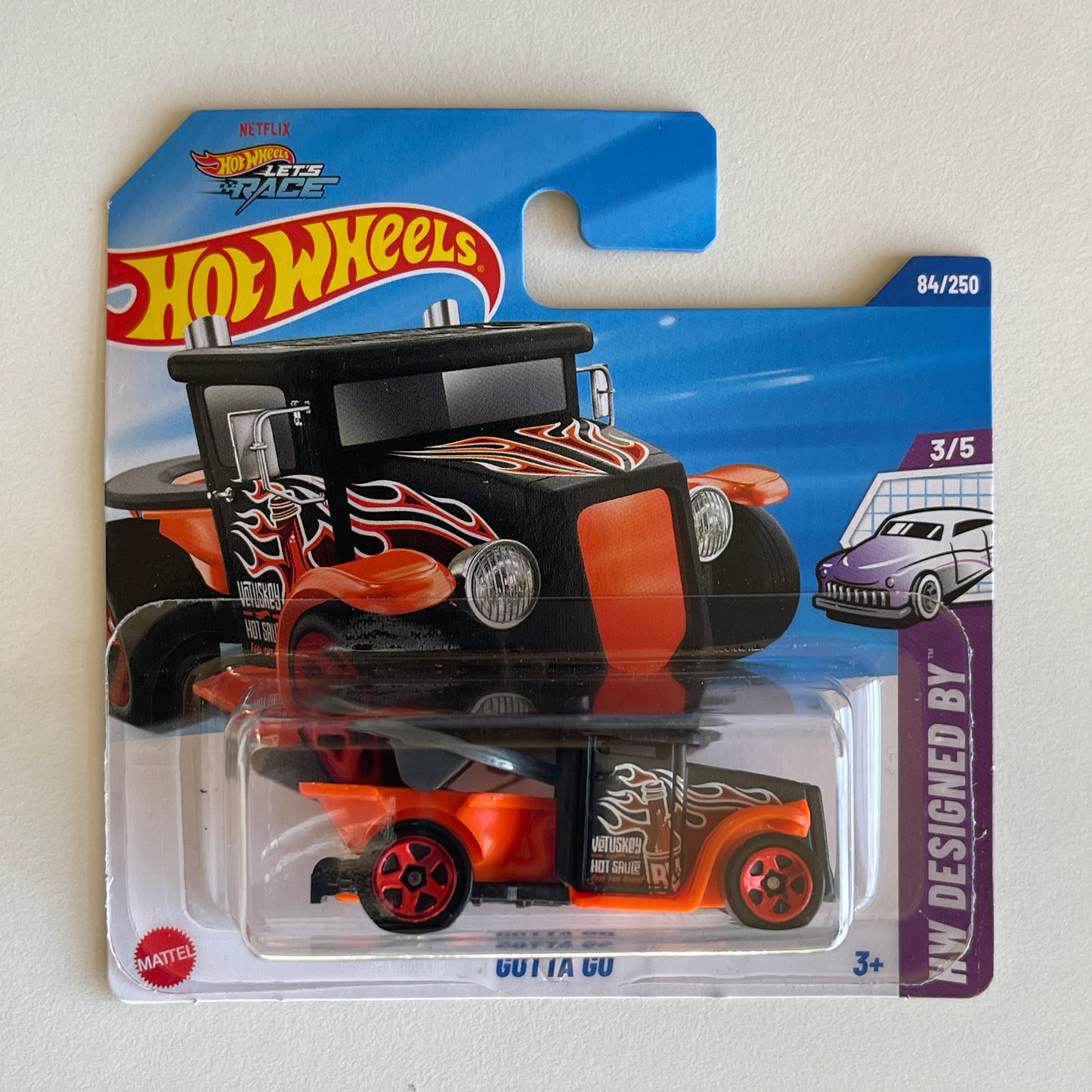 Hot Wheels Netflix Gotta Go (Black) Short Card HW Designed By 84/250