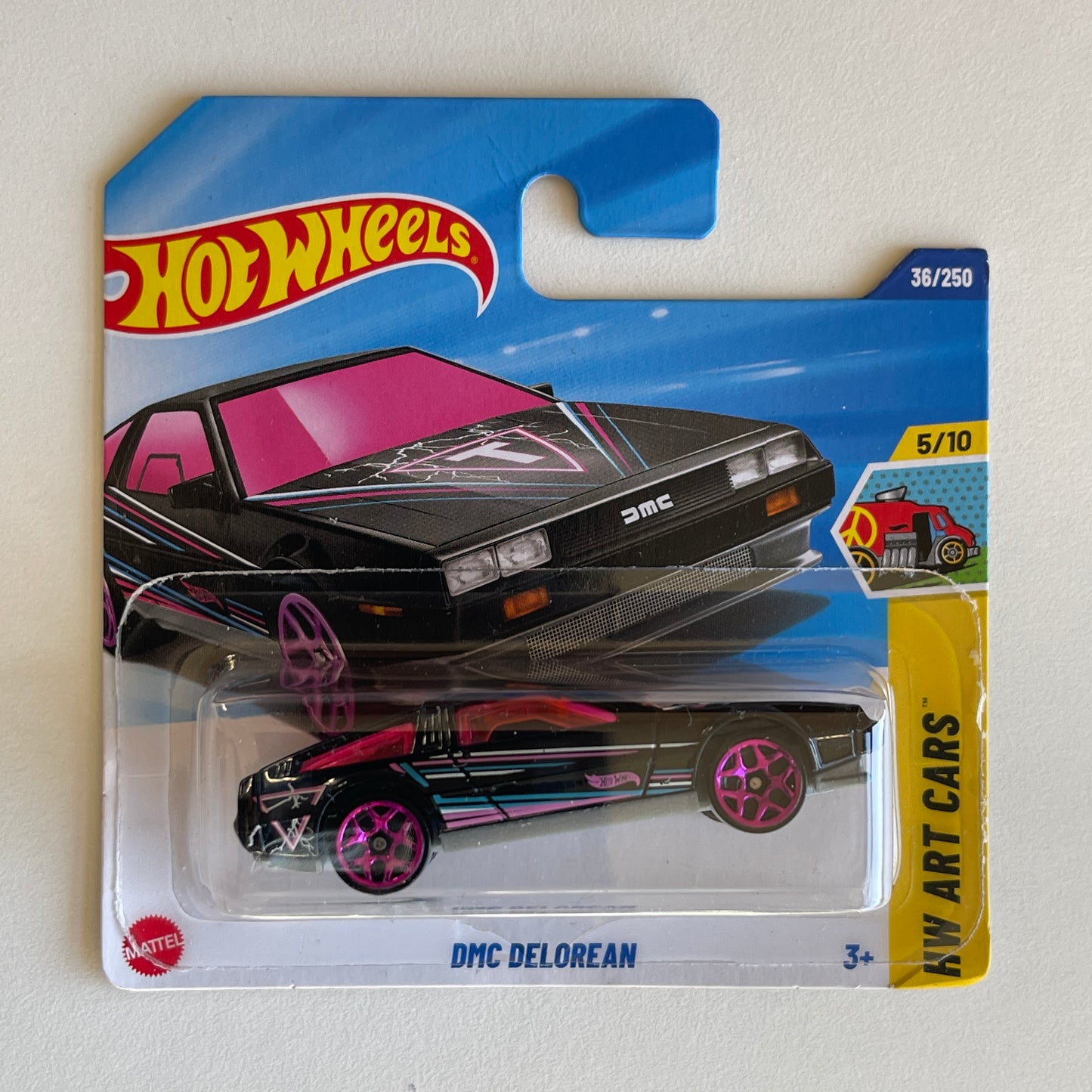 Hot Wheels DMC DeLorean (Black) Short Card (Damaged) HW Art Cars 36/250