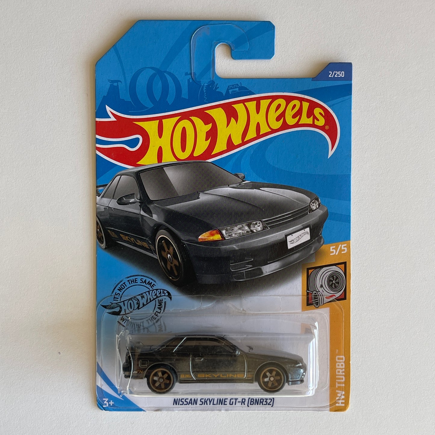 Hot Wheels STH Nissan Skyline GTR (BNR32) (Black) Long Card (Damaged) HW Turbo 2/250 Super Treasure Hunt