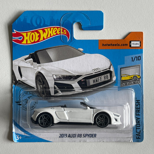 Hot Wheels 2019 Audi R8 Spyder (White) Short Card (Damaged) Factory Fresh 175/250