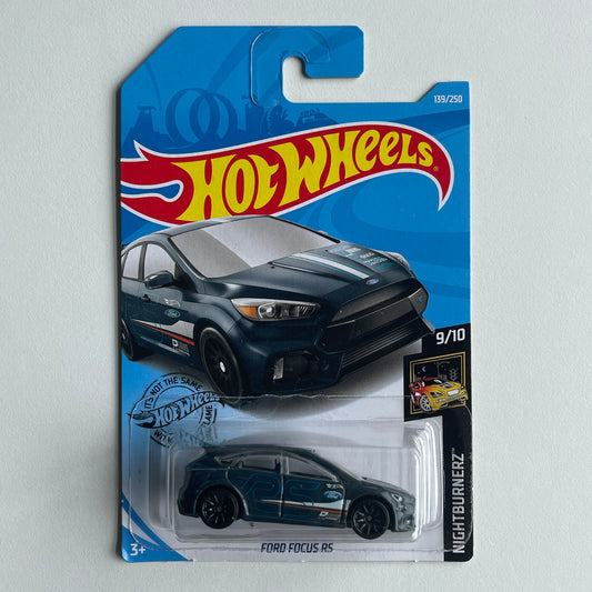 Hot Wheels Ford Focus RS (Dark Grey) Long Card (Damaged) Nightburnerz 139/250