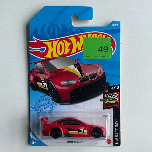 Hot Wheels BMW  M3 GT2 (Red) Long Card (Damaged) HW Race Day 57/250