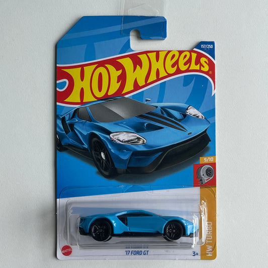 Hot Wheels '17 Ford GT (Blue) Long Card (Damaged) HW Turbo 157/250