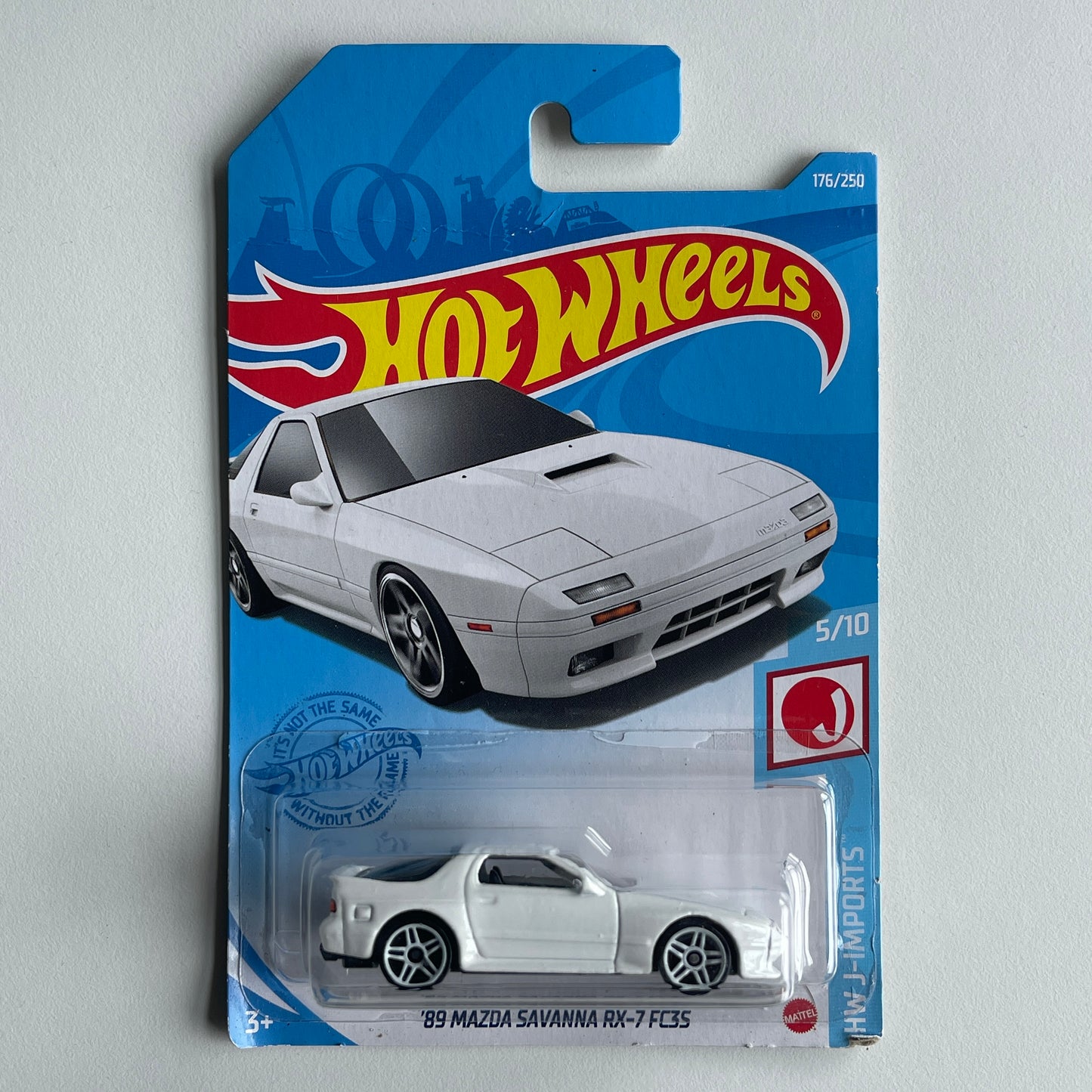 Hot Wheels '89 Mazda Savanna RX-7 FC3S (White) Long Card (Damaged) HW J-Imports 176/250