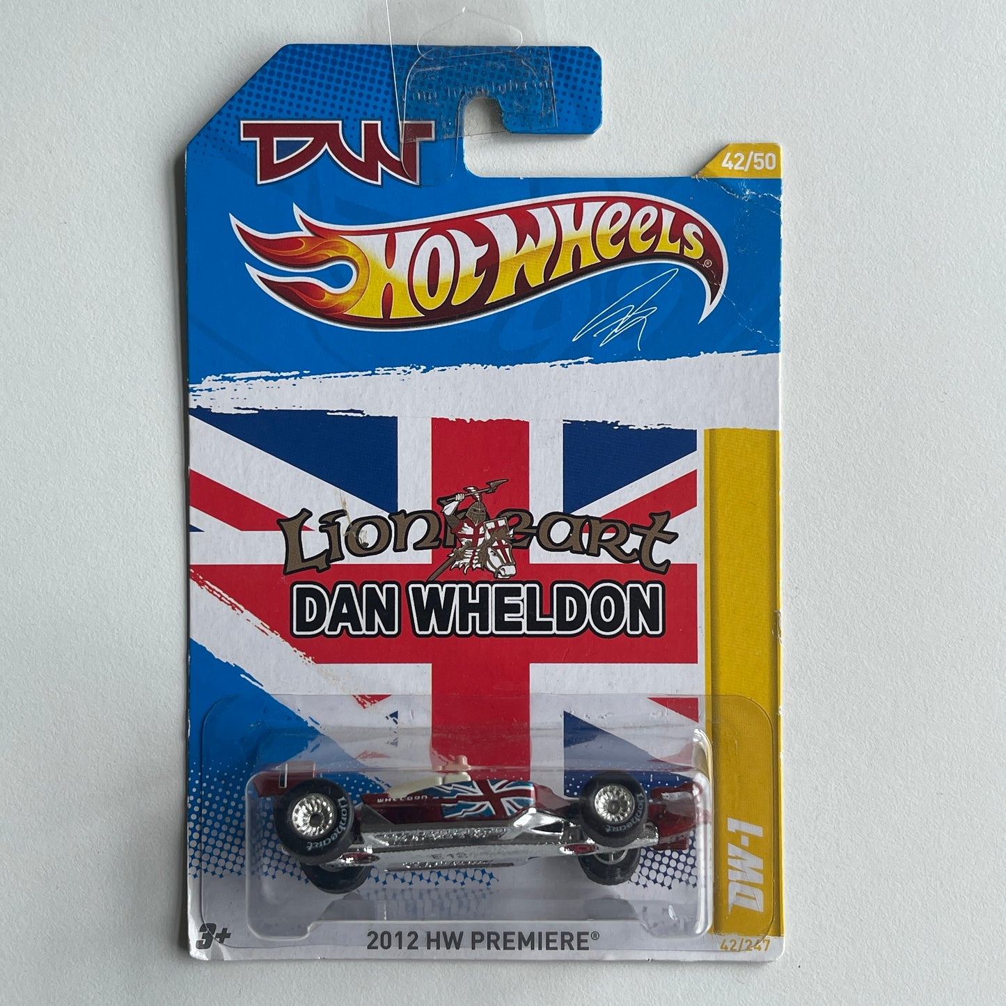 Hot Wheels Dan Wheldon 2012 HW Premiere DW-1 (Red) Long Card (Damaged) 42/50