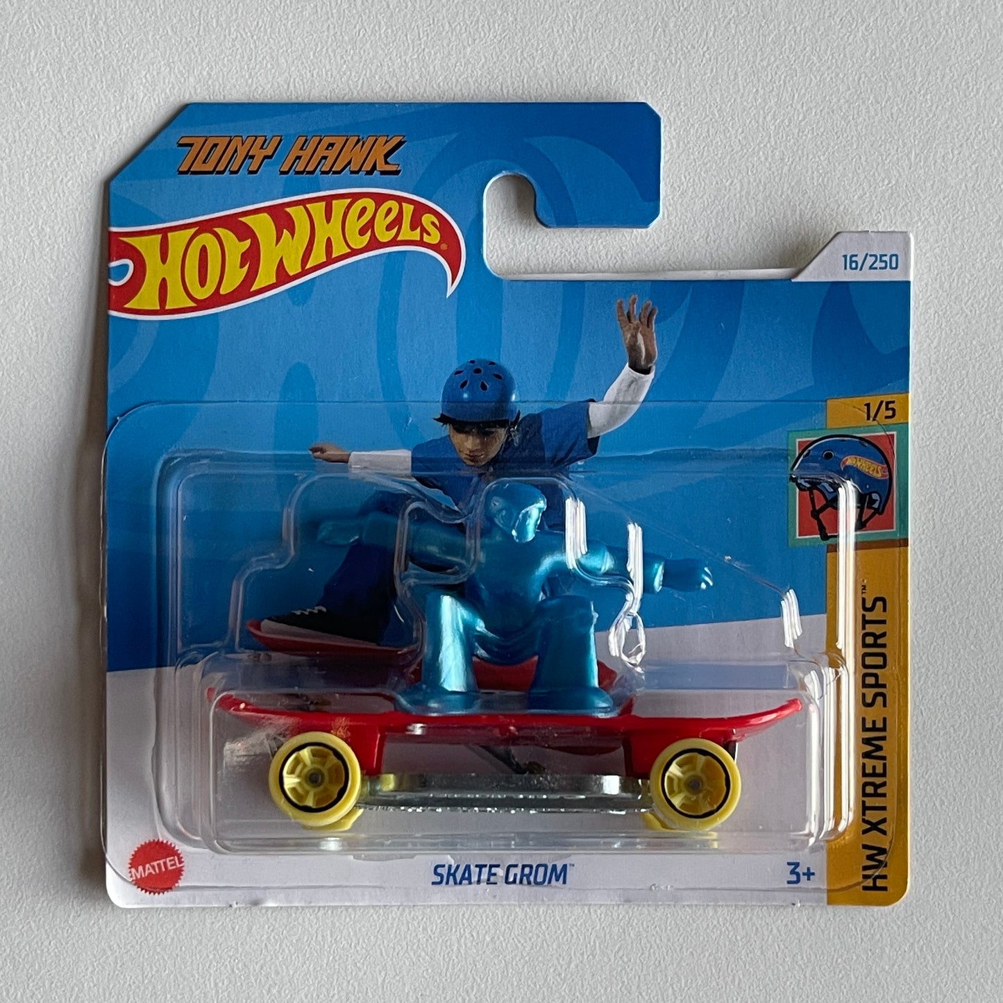 Hot Wheels Tony Hawk Skate Grom (Blue/Red) Short Card (Damaged) HW Extreme Sports 16/250