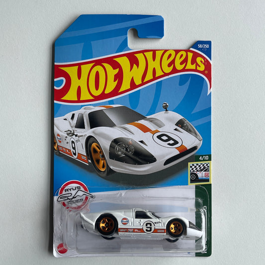 Hot Wheels Gulf '67 Ford GT40 Mk.IV (White) Long Card (Damaged) Retro Racers 58/250