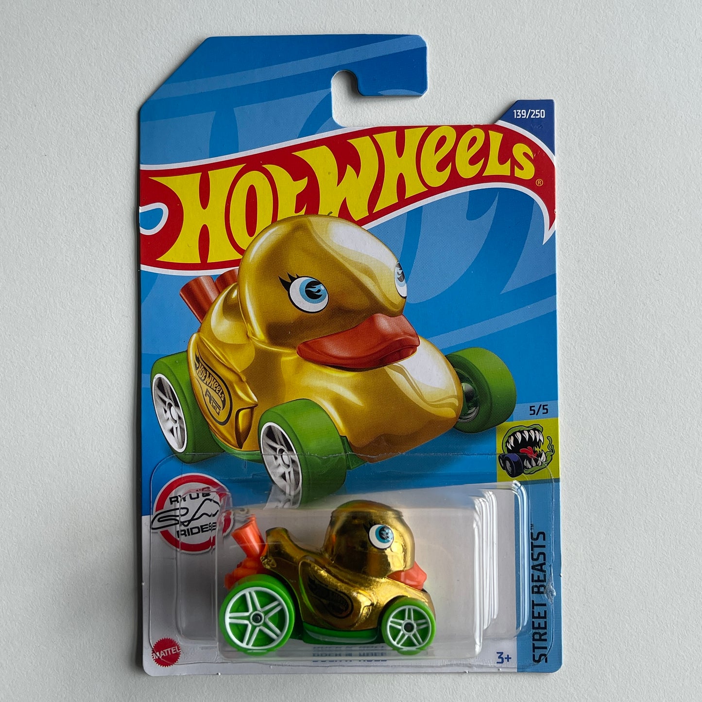 Hot Wheels Duck N' Roll (Gold) Long Card Street Beasts Treasure Hunt