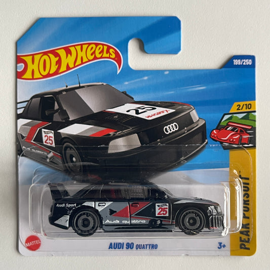 Hot Wheels Audi '90 Quattro (Black) Short Card (Damaged) Peak Pursuit 199/250