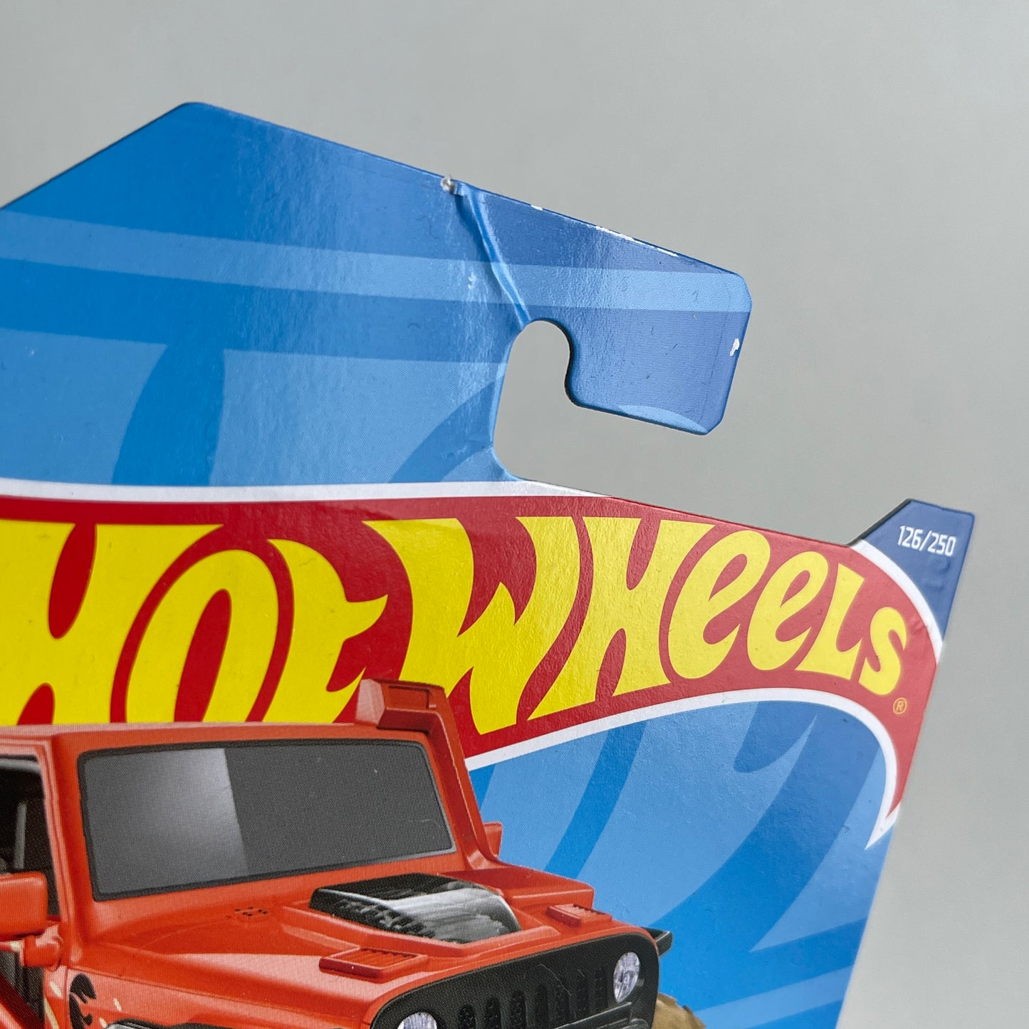 Hot Wheels '17 Jeep Wrangler (Orange) Long Card (Damaged) Mud Studs 126/250 Treasure Hunt