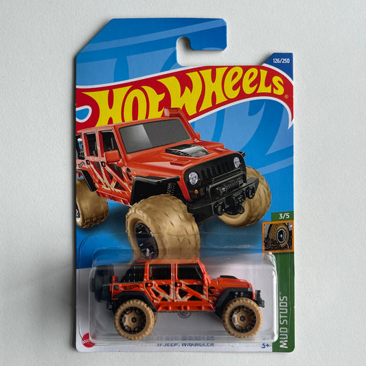 Hot Wheels '17 Jeep Wrangler (Orange) Long Card Mud Studs 126/250 Treasure Hunt