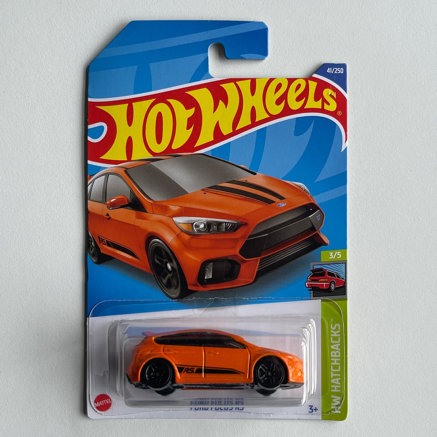 Hot Wheels Ford Focus RS (Orange) Long Card HW Hatchbacks 41/250