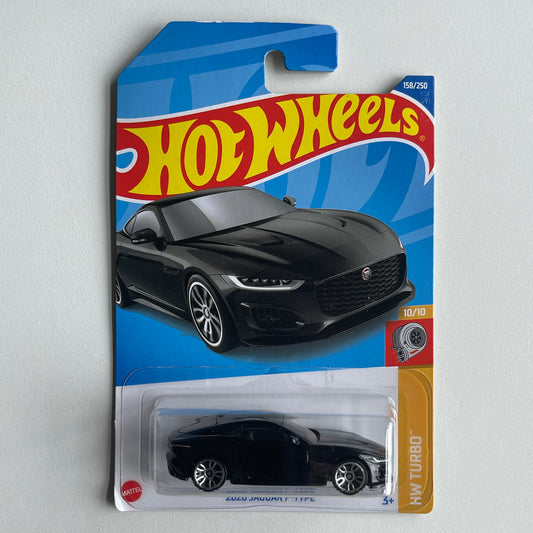 Hot Wheels 2020 Jaguar F-Type (Black) Long Card (Damaged) HW Turbo 158/250