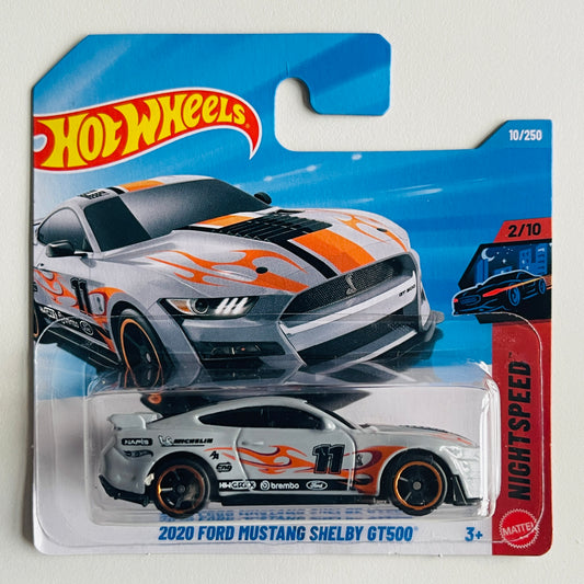 Hot Wheels 2020 Ford Mustang Shelby GT500 (Grey) Short Card (Damaged) NightSpeed 10/250