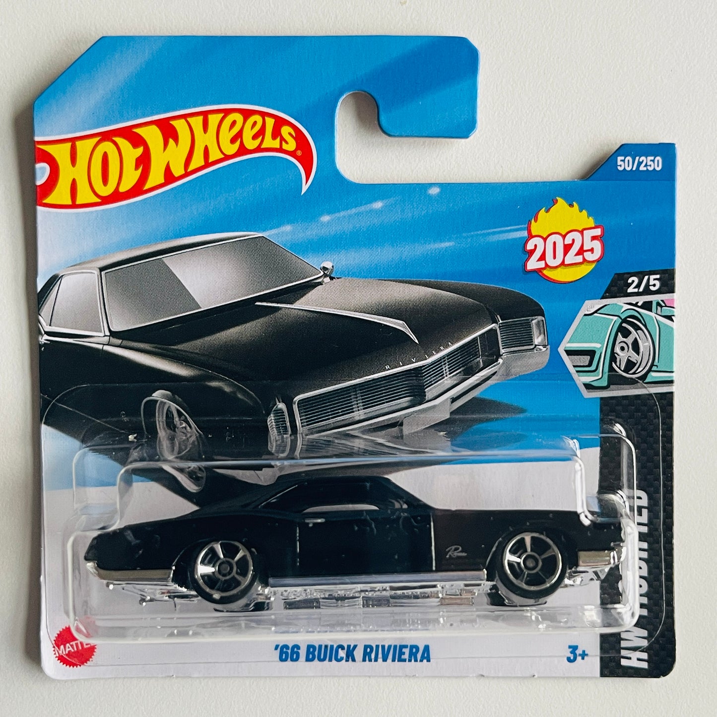 Hot Wheels '66 Buick Riviera (Black) Short Card (Damaged) HW Modified 50/250