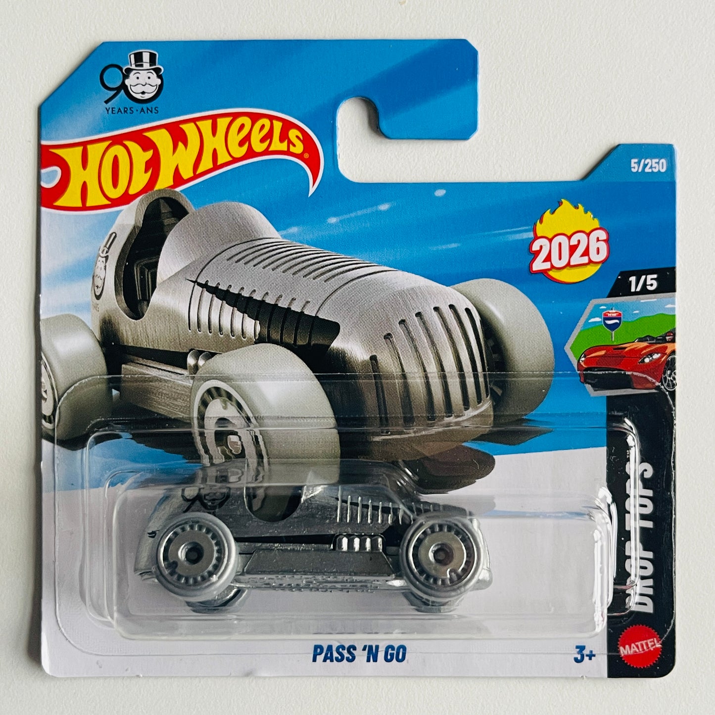 Hot Wheels Pass 'n go (Zamac) Short Card (Damaged) Drop Tops 5/250