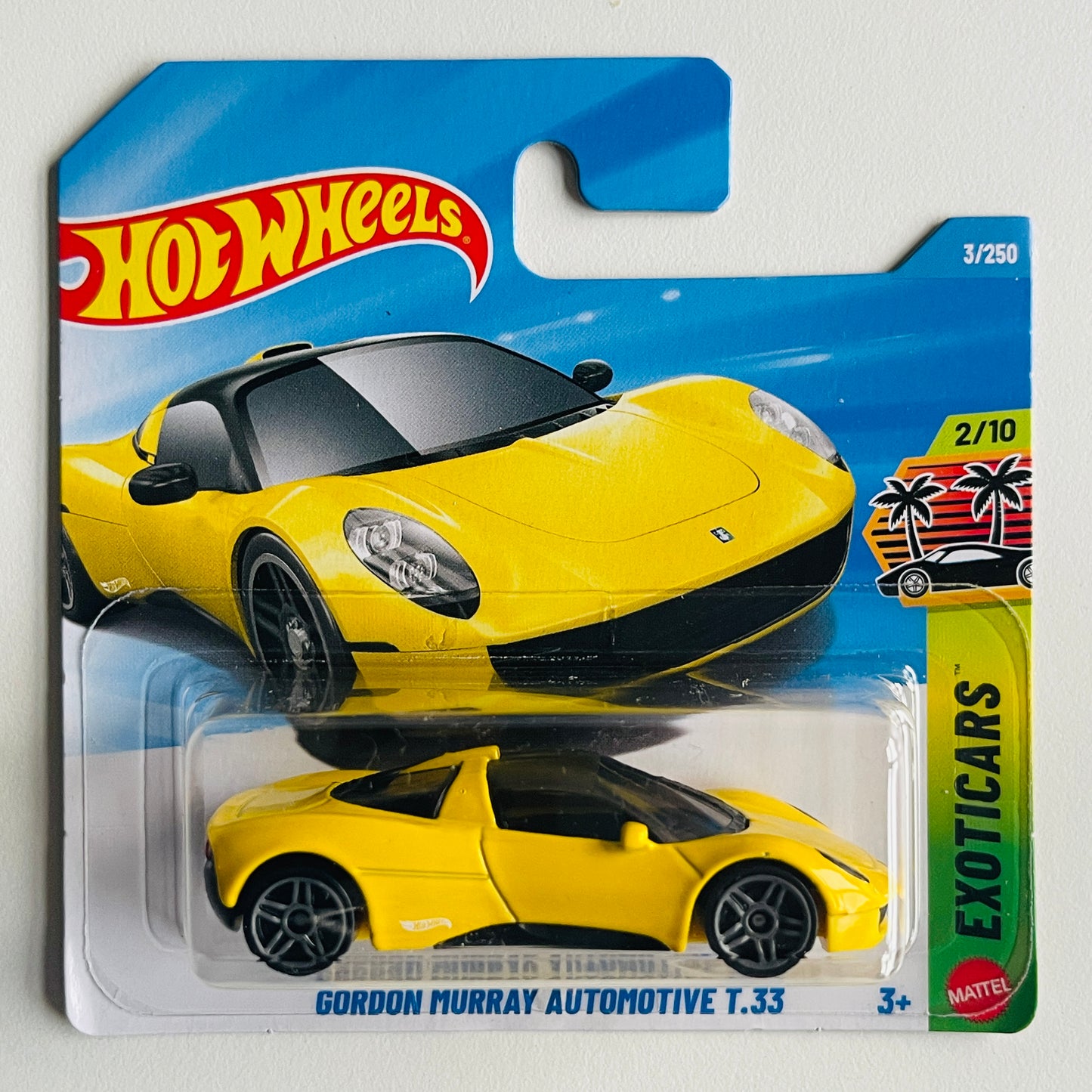 Hot Wheels Gordon Murray Automotive T.33 (Yellow) Short Card (Damaged) Exotics 3/250