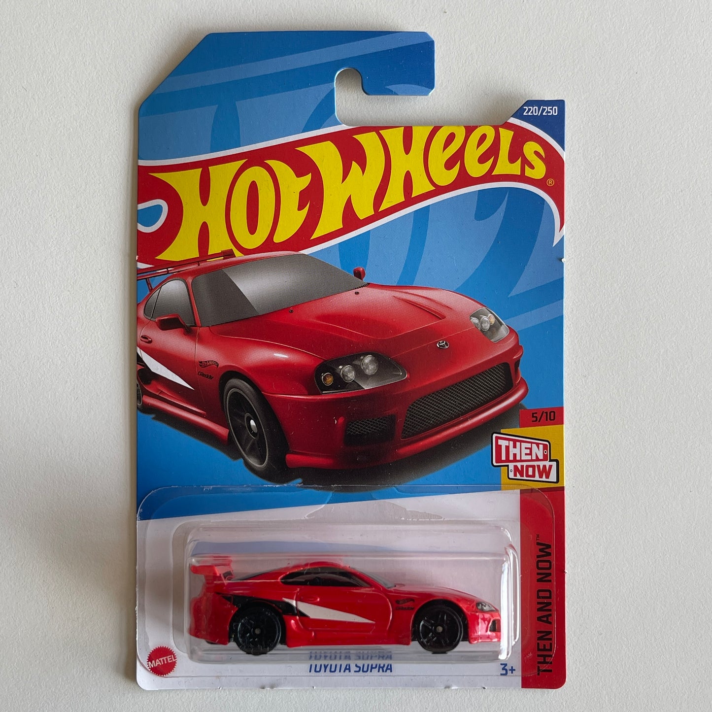 Hot Wheels Toyota Supra (Red) Long Card (Damaged) Then And Now 220/250