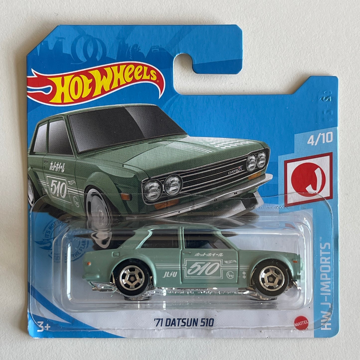 Hot Wheels '71 Datsun 510 (Green) Short Card (Damaged) HW J-Imports 162/250