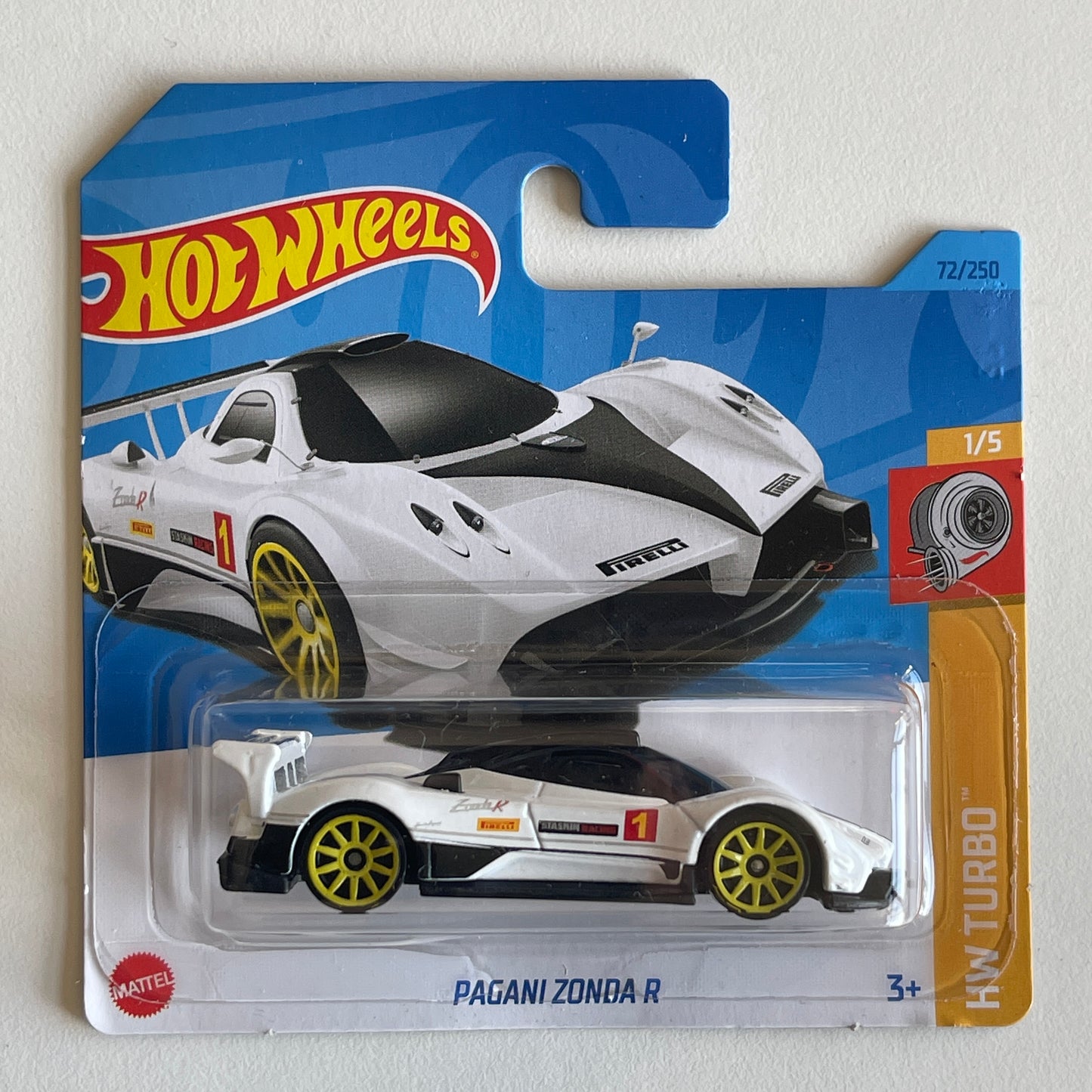 Hot Wheels Pagani Zonda R (White) Short Card (Damaged) HW Turbo 72/250