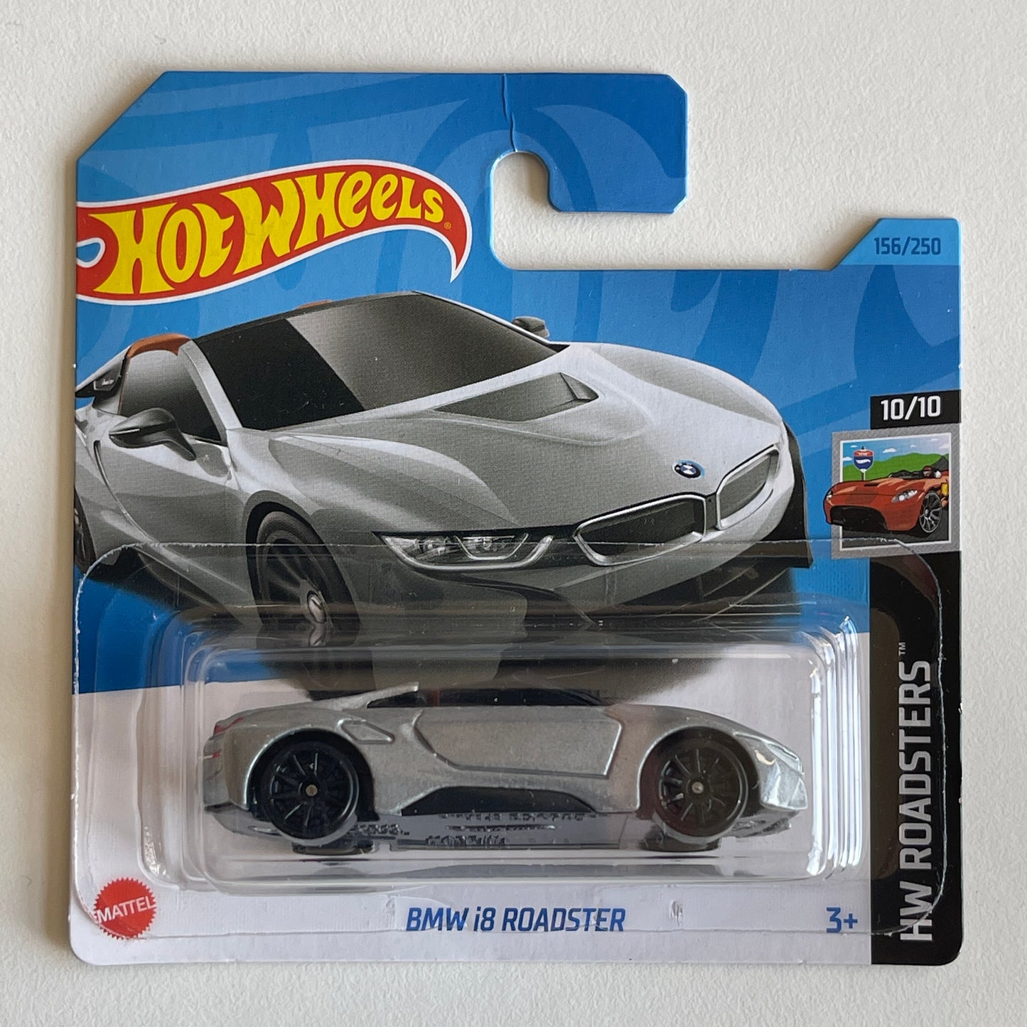 Hot Wheels BMW i8 Roadster (Grey) Short Card (Damaged) HW Roasdsters 156/250