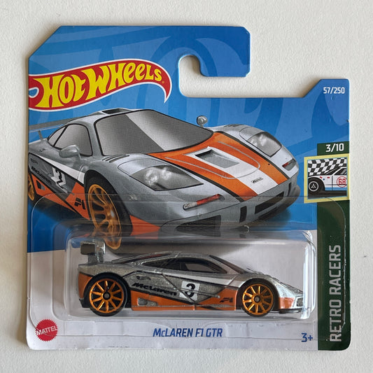 Hot Wheels McLaren F1 GTR (Grey) Short Card (Damaged) Retro Racers 57/250