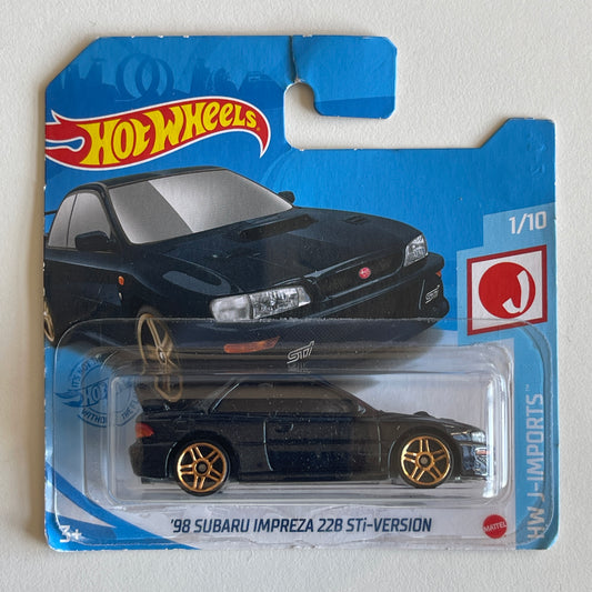 Hot Wheels '98 Subaru Impreza 22B STi-Version (Black) Short Card (Damaged) HW J-Imports 124/250