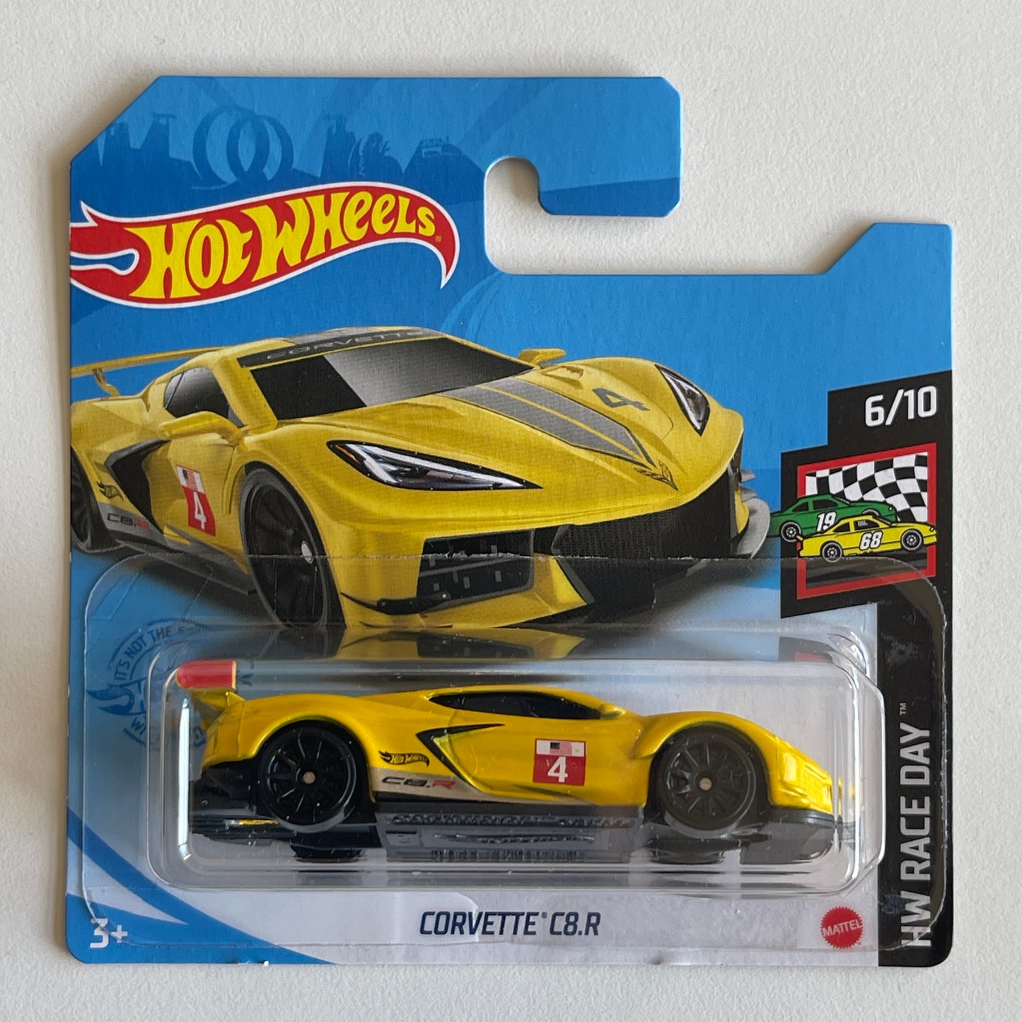 Hot Wheels Corvette C8.R (Yellow) Short Card (Damaged) HW Race Day 105/250