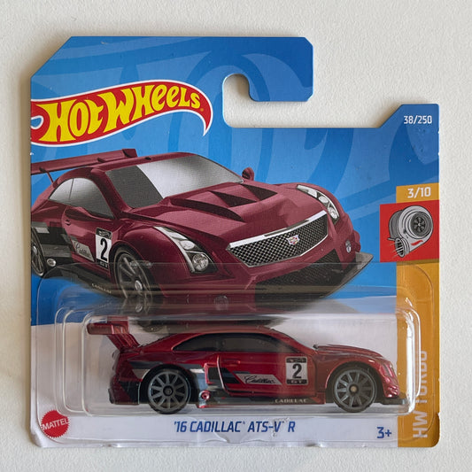 Hot Wheels '16 Cadillac ATS-V R (Red) Short Card (Damaged) HW Turbo 38/250