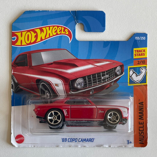 Hot Wheels '69 Copo Camaro (Red) Short Card (Damaged) Muscle Mania 193/250