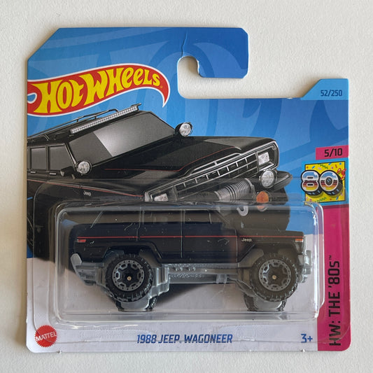 Hot Wheels 1988 Jeep Wagoneer (Black) Short Card (Damaged) HW: The '80s