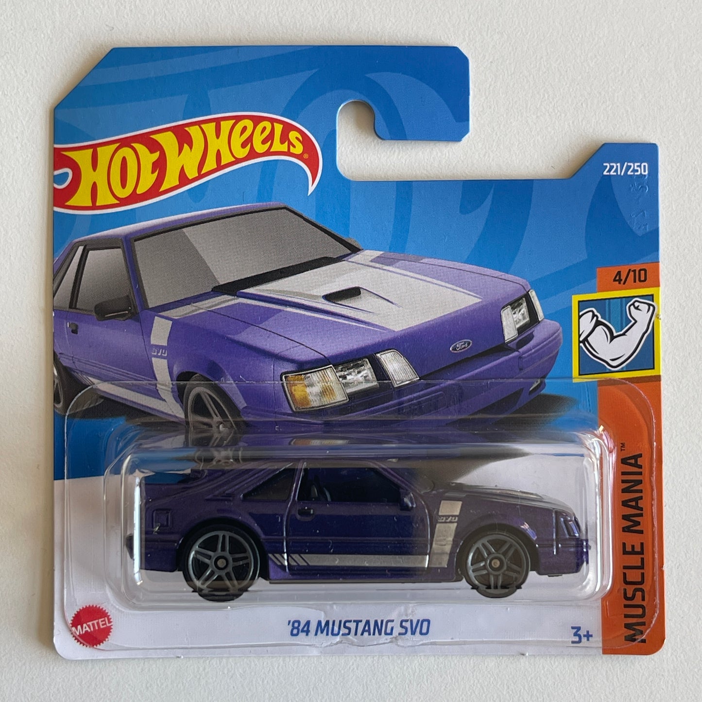 Hot Wheels '84 Mustang SVO (Purple) Short Card Muscle Mania 221/250