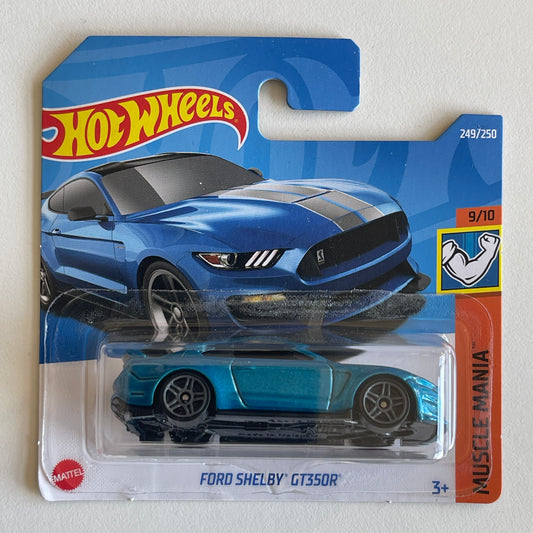 Hot Wheels Ford Shelby GT350R (Blue) Short Card (Damaged) Muscle Mania 249/250