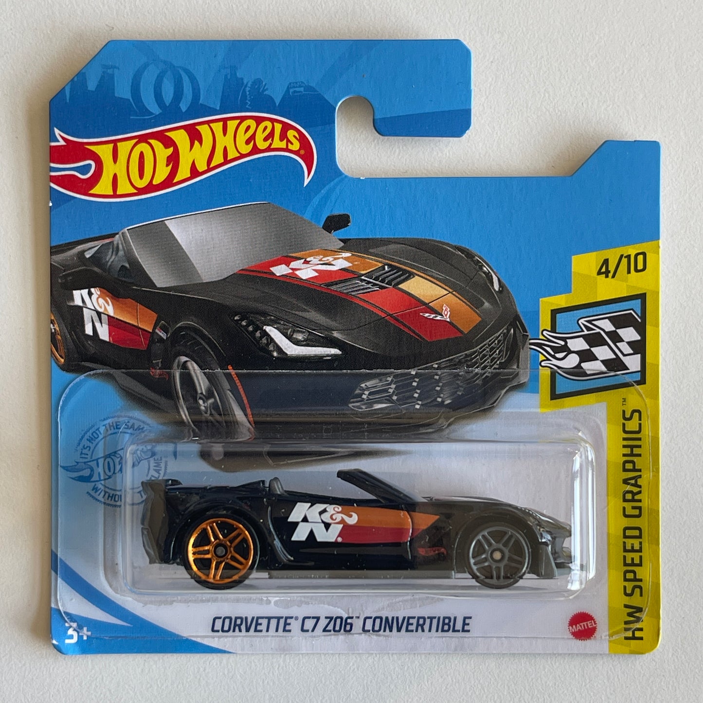 Hot Wheels K&N Corvette C7 Z06 Convertible (Black) Short Card (Damaged) HW Speed Graphics 114/250