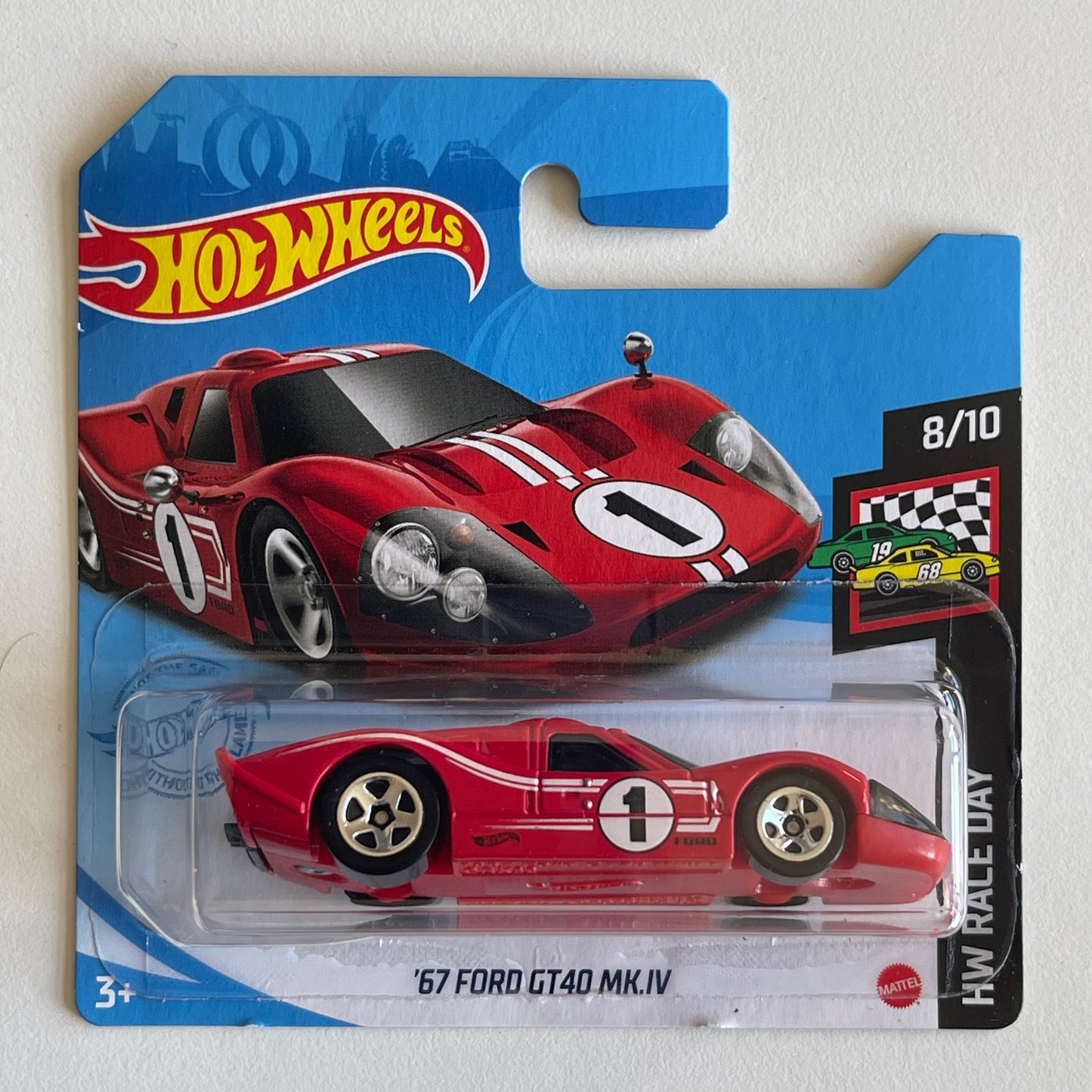 Hot Wheels '67 Ford GT40 Mk.IV (Red) Short Card (Damaged) HW Race Day 106/250