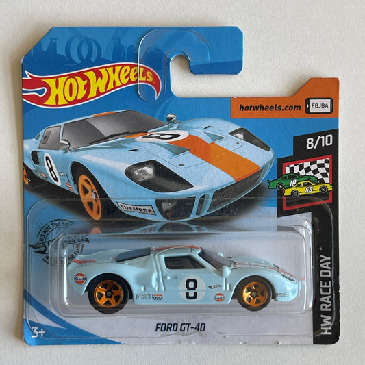 Hot Wheels Gulf Ford GT-40 (Blue) Short Card (Damaged) HW Race Day 35/250