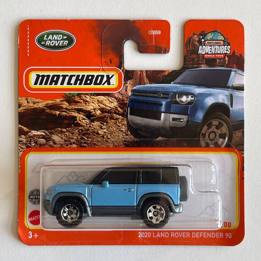 Matchbox 2020 Land Rover Defender 90 (Blue) Short Card (Damaged)