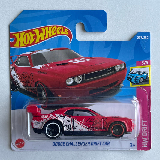 Hot Wheels Dodge Challenger Drift Car (Red) Short Card (Damaged) HW Drift 207/250