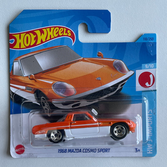 Hot Wheels 1968 Mazda Cosmo Sport (Orange) Short Card (Damaged) HW J-Imports 118/250