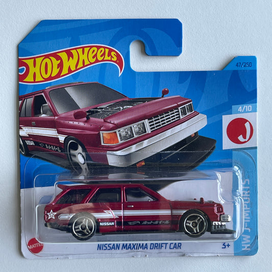 Hot Wheels Nissan Maxima Drift Car (Red) Short Card (Damaged) HW J-Imports 47/250