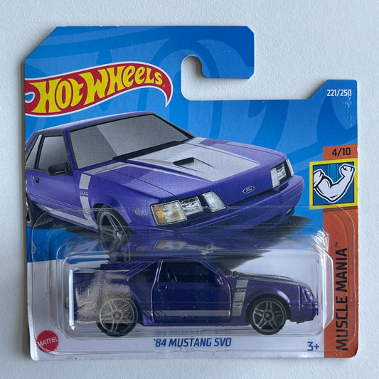 Hot Wheels '84 Mustang SVO (Purple) Short Card (Damaged) Muscle Mania 221/250