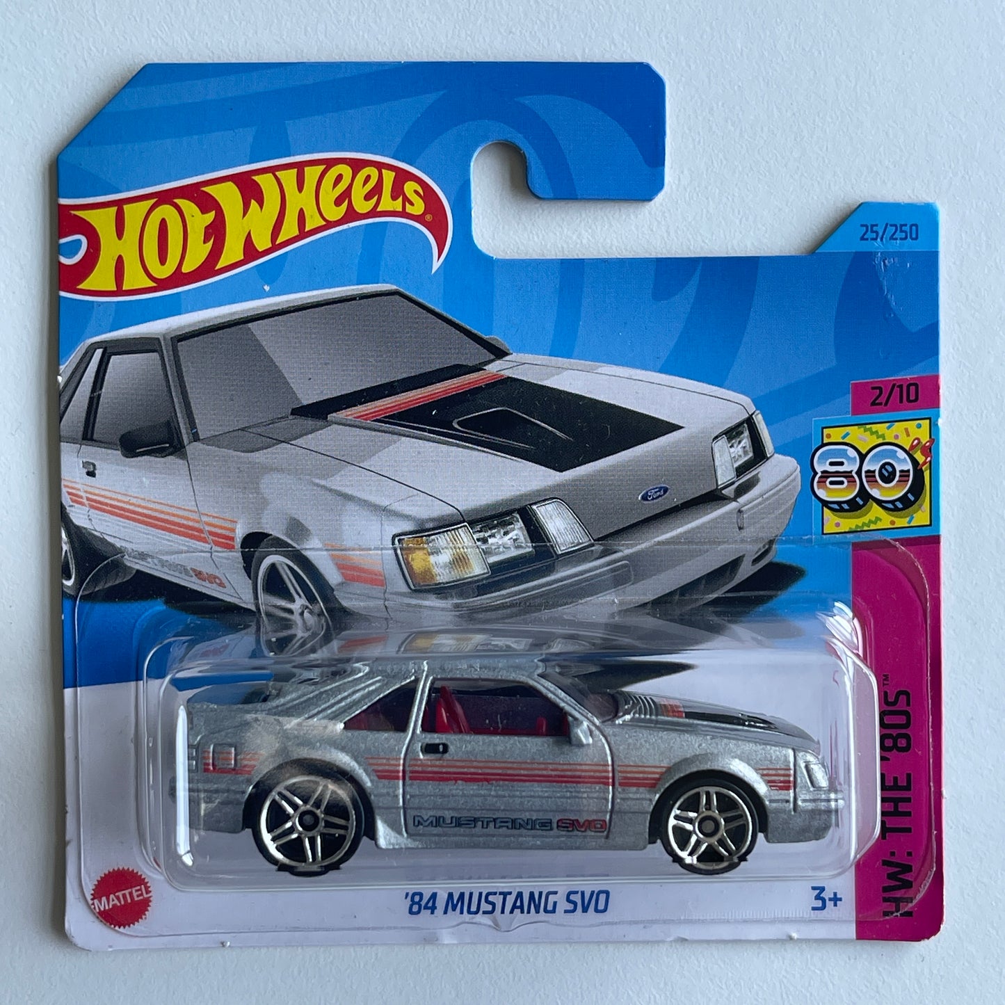 Hot Wheels '84 Mustang SVO (grey) Short Card (Damaged) HW: The '80s 25/250