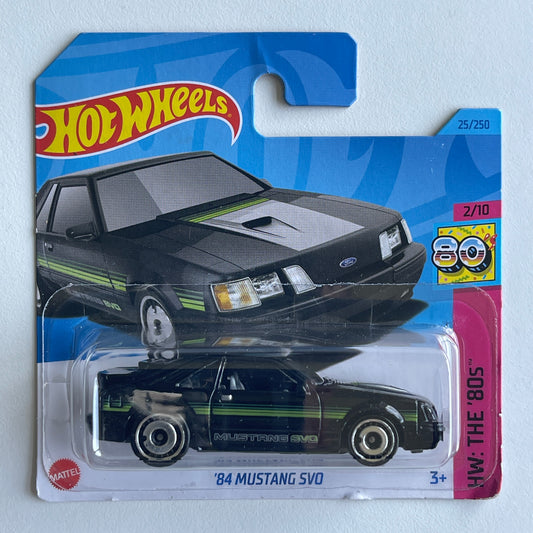 Hot Wheels '84 Mustang SVO (Black) Short Card (Damaged) HW: The '80s 25/250