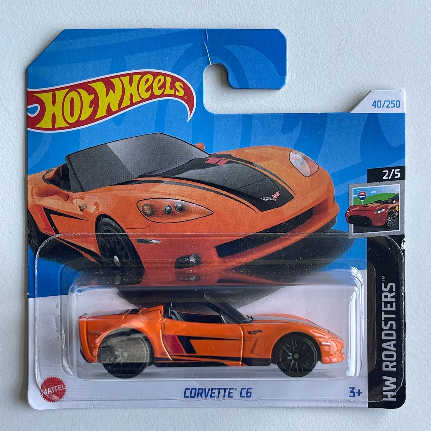 Hot Wheels Corvette C6 (Orange) Short Card (Damaged) HW Roadsters 40/250