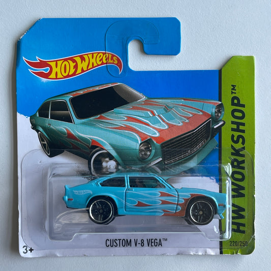 Hot Wheels Custom V-8 Vega (Blue) Short Card (Damaged) HW Workshop 220/250